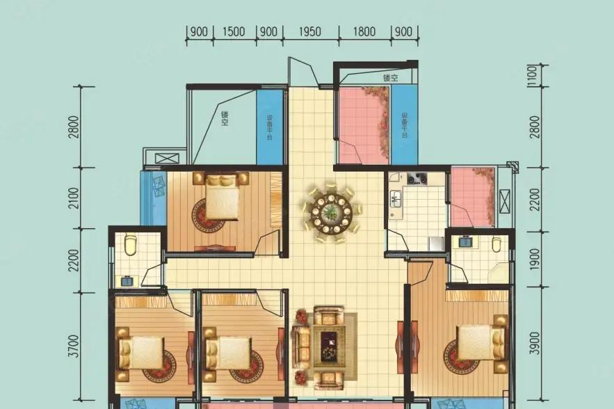 女网友对一个170平米,六卧室,三面采光的户型表示非常激动和喜欢,认为